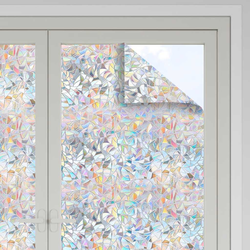 VidaXL Fensterfolien 3 Stk. mattes 3D-Regenbogenmuster PVC