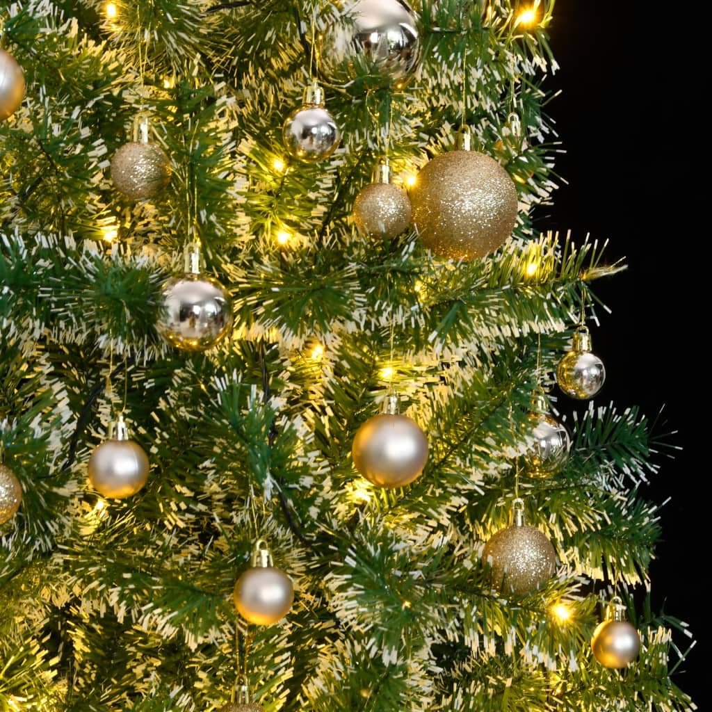 VidaXL Künstlicher Weihnachtsbaum mit 300 LEDs, Kugeln und Schnee 180 cm