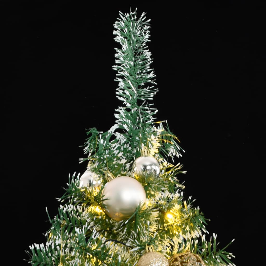 VidaXL Künstlicher Weihnachtsbaum mit 300 LEDs, Kugeln und Schnee 210 cm