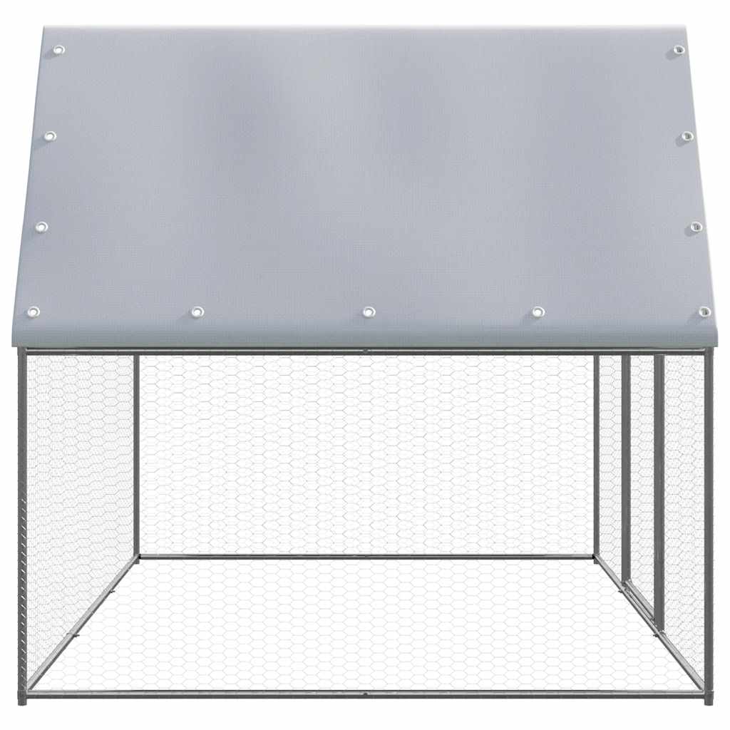 VidaXL Hühnerkäfig 3x2x2 m aus verzinktem Stahl, Silber und Grau