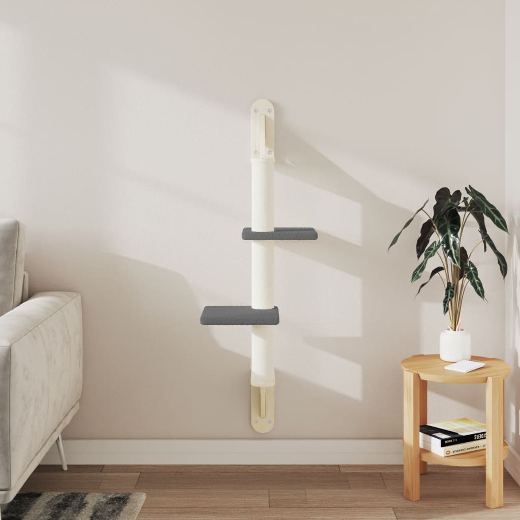 Vidaxl Katzenmöbel zur Wandmontage mit Kratzbaum 108 cm dunkelgrau