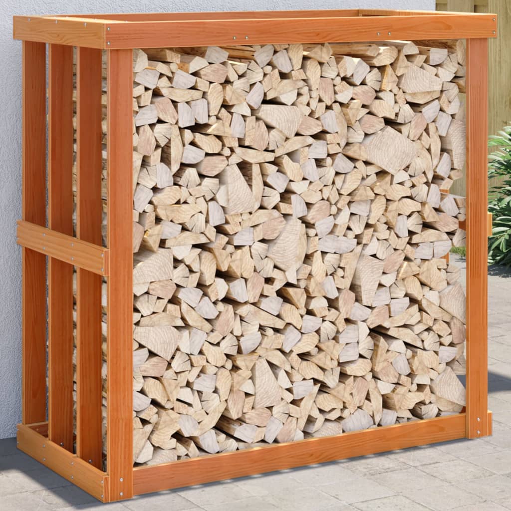 Vidaxxl Holzscheithalter 108x52x106 cm massives Kiefernholz, braun gewaschen