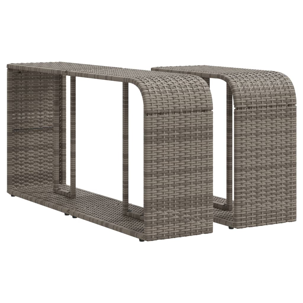 Vidaxx Lagerregale 2 Stk. Polyrattan grau