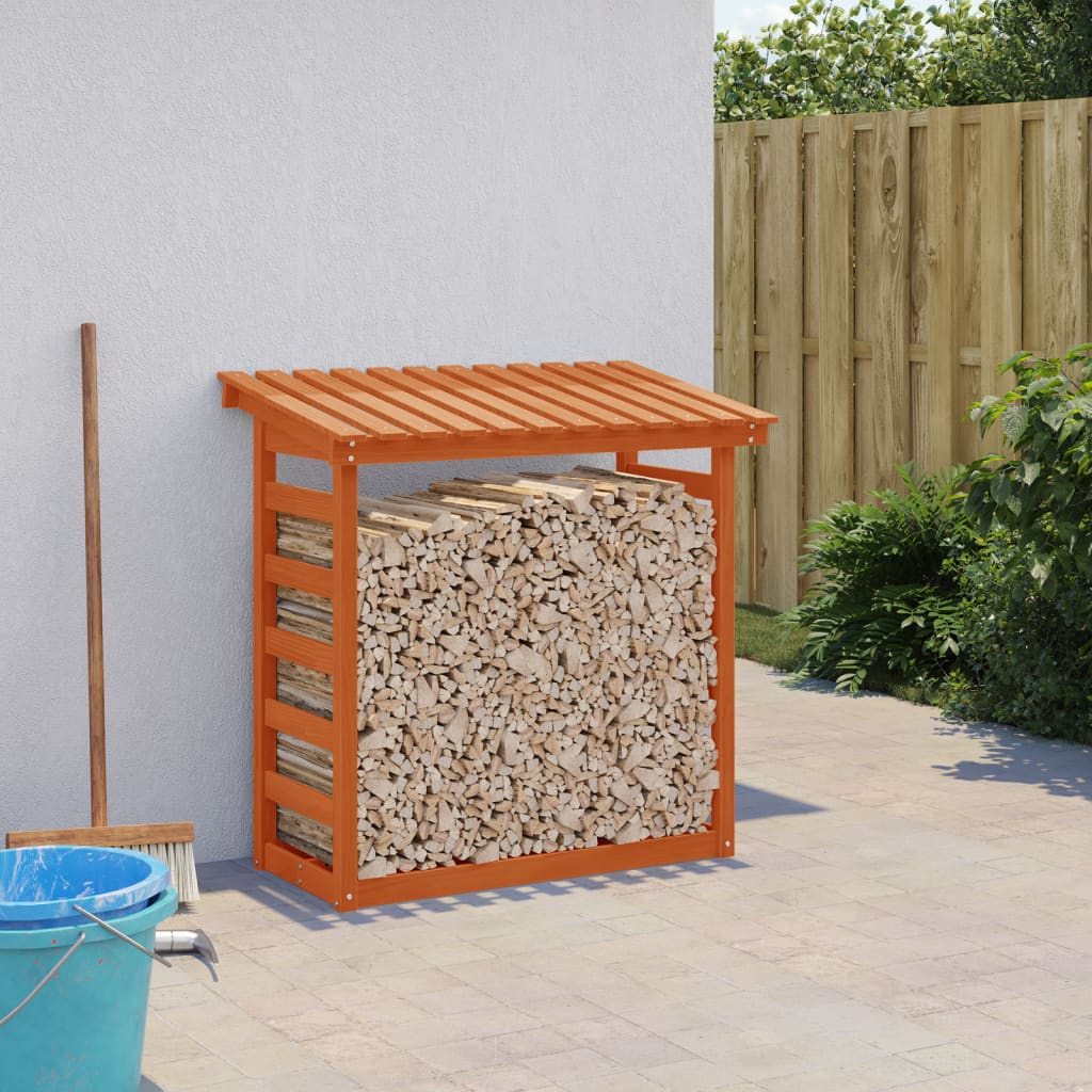 Vidaxx Kaminholzregal 108x64,5x110 cm massives Kiefernholz, waschbraun