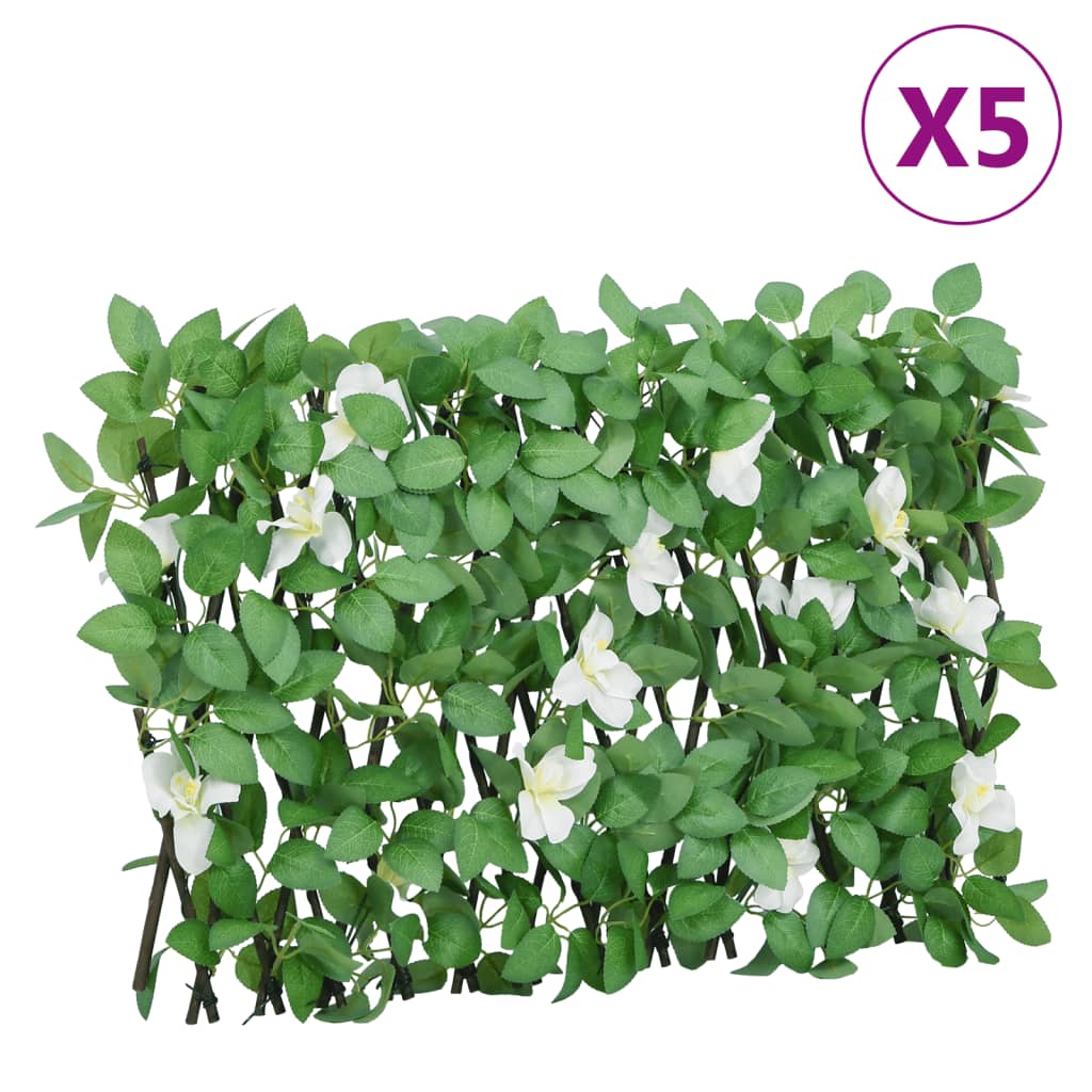 Vidaxx künstliche Efeupflanze am Spalier 5 Stück ausziehbar 180x30 cm grün