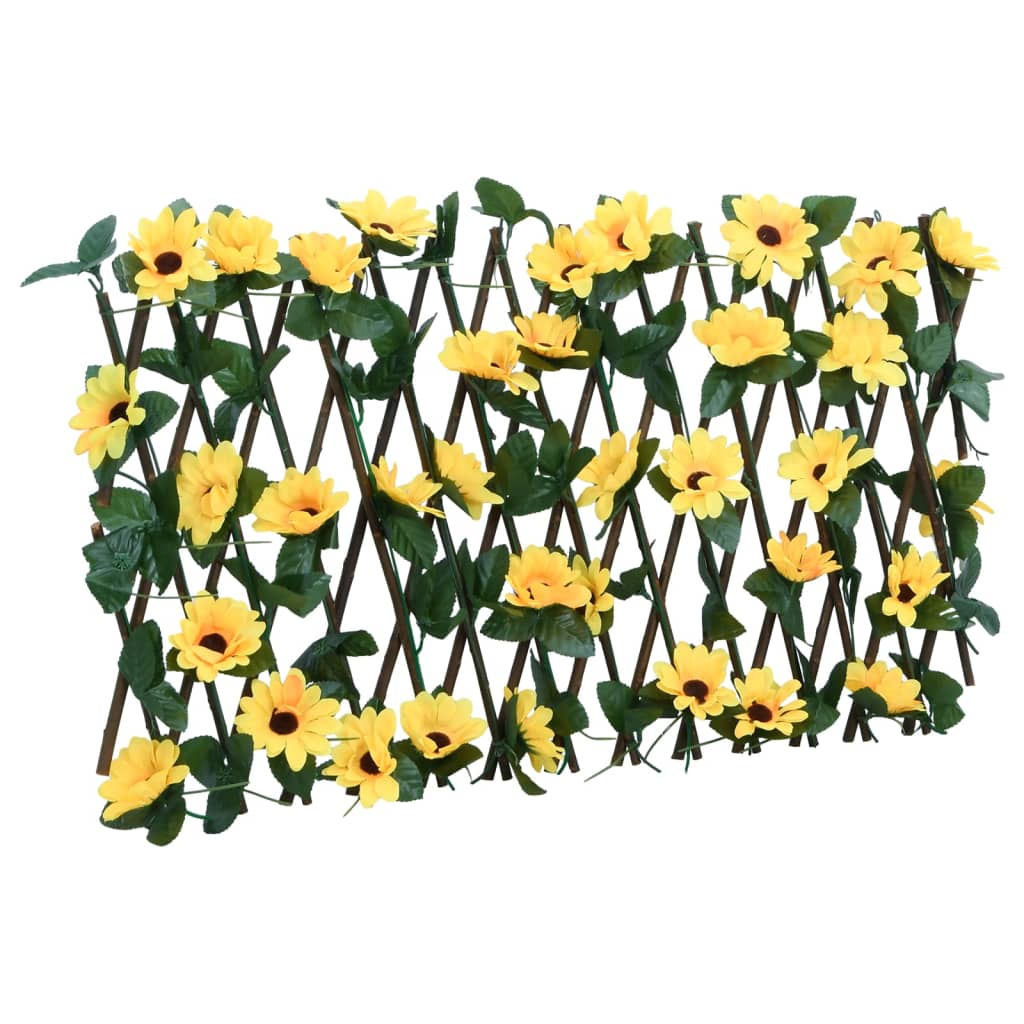 Vidaxx künstliche Efeupflanze am Spalier 5 Stück ausziehbar 180x20 cm gelb