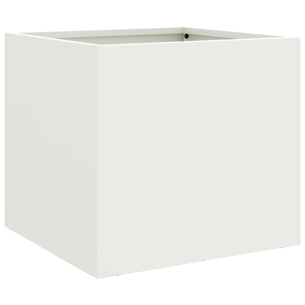 Vidaxx Pflanzgefäß 32x30x29 cm Stahl weiß