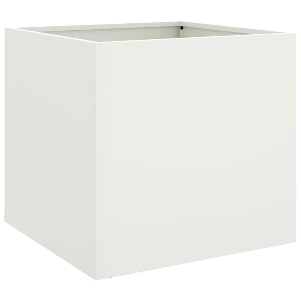 Vidaxx Pflanzgefäß 49x47x46 cm Stahl weiß