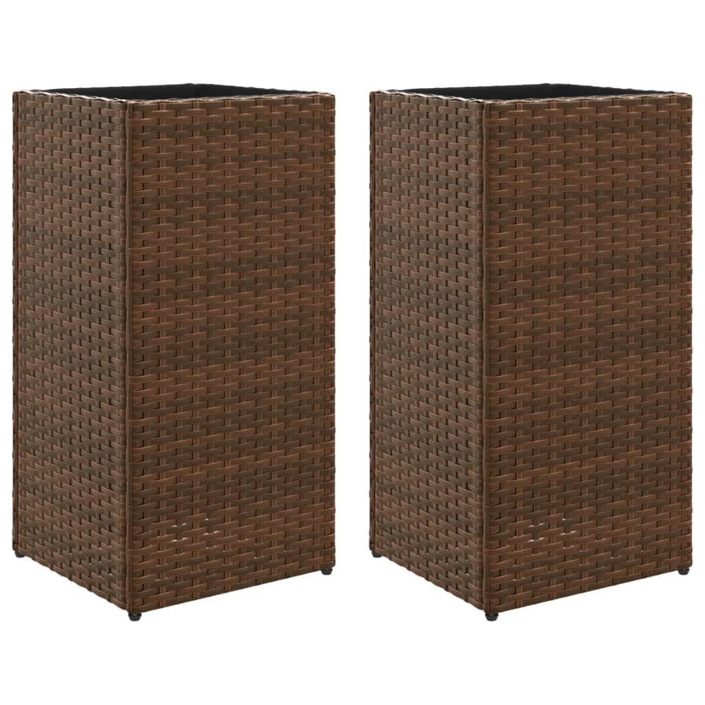 VidaXL Pflanzgefäße 2 Stk. 30x30x60 cm Polyrattan braun