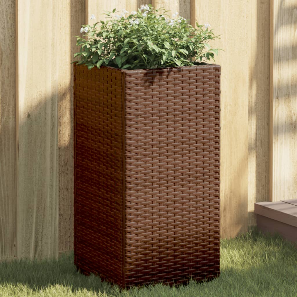 VidaXL Pflanzgefäße 2 Stk. 30x30x60 cm Polyrattan braun