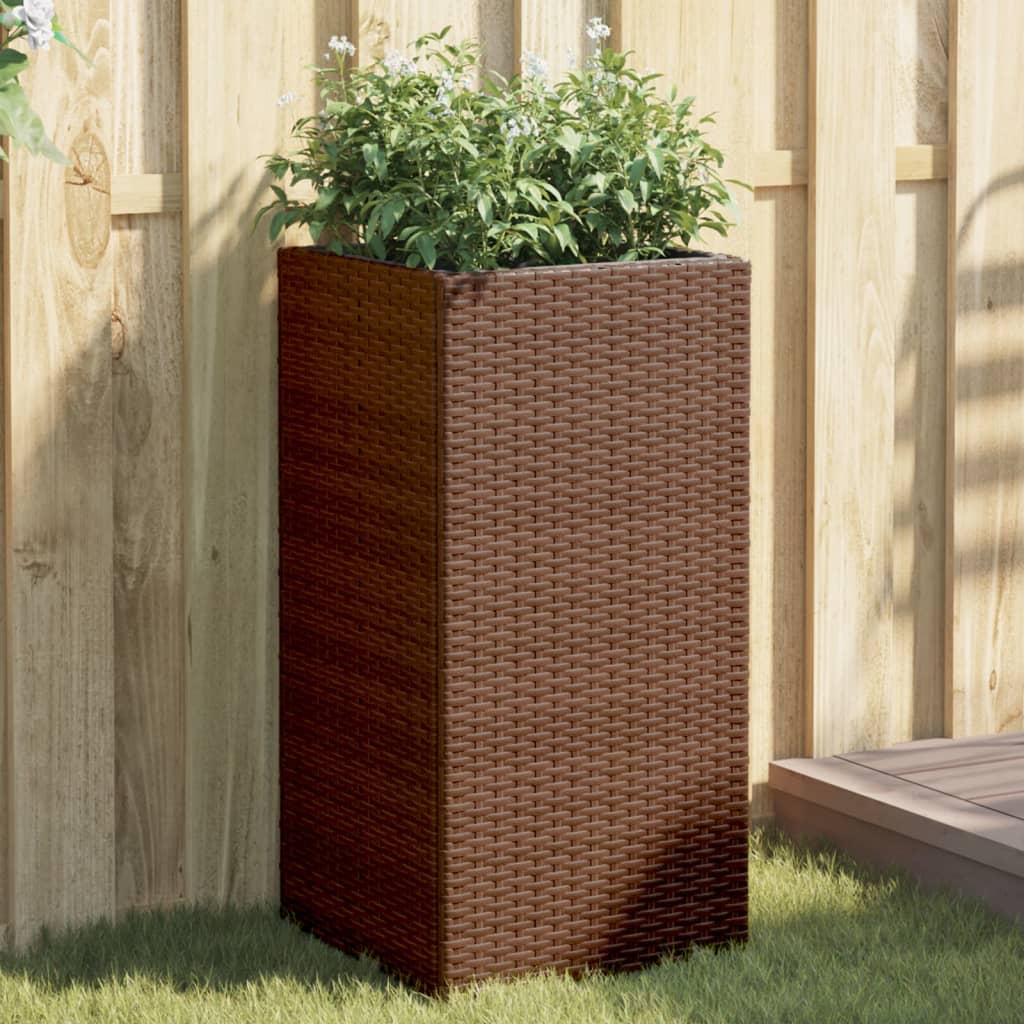 VidaXL Pflanzgefäße 2 Stk. 40x40x80 cm Polyrattan braun