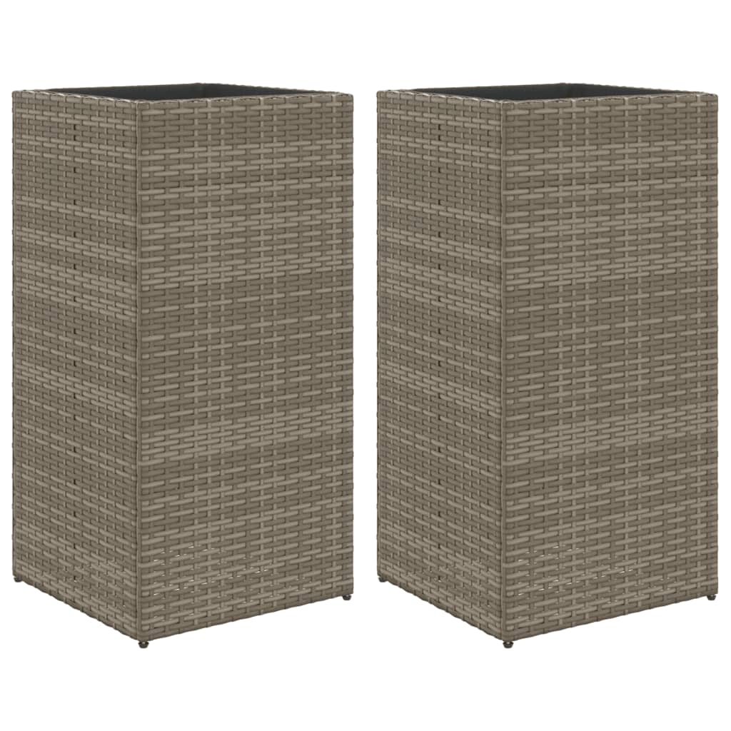 VidaXL Pflanzgefäße 2 Stk. 40x40x80 cm Polyrattan grau