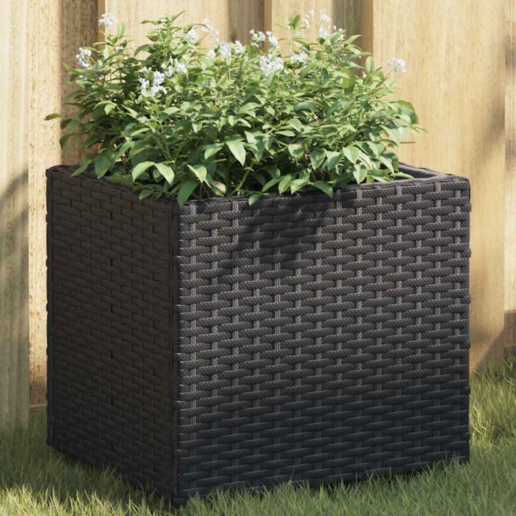 VidaXL Pflanzgefäße 2 Stk. 36x30x32 cm Polyrattan schwarz
