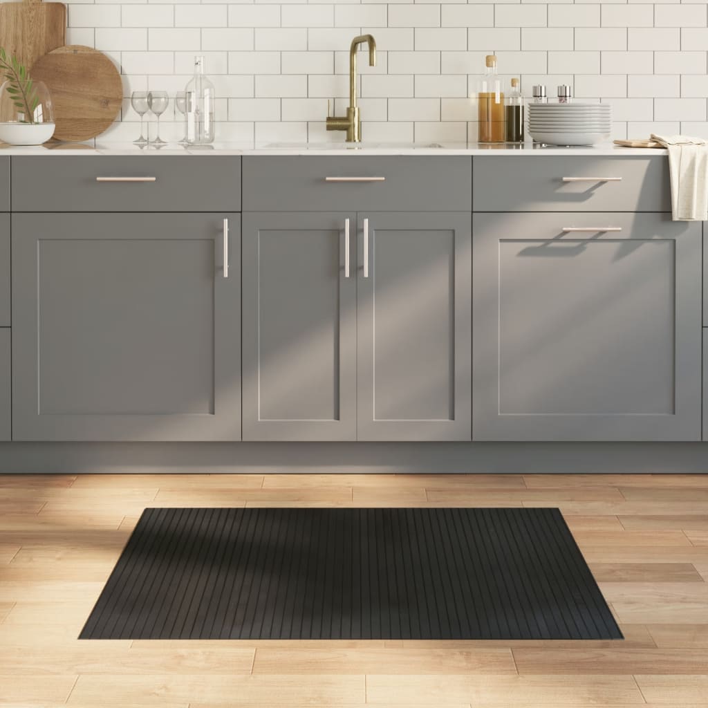 VidaXL Rechteckiger Teppich 70x100 cm Bambus schwarz
