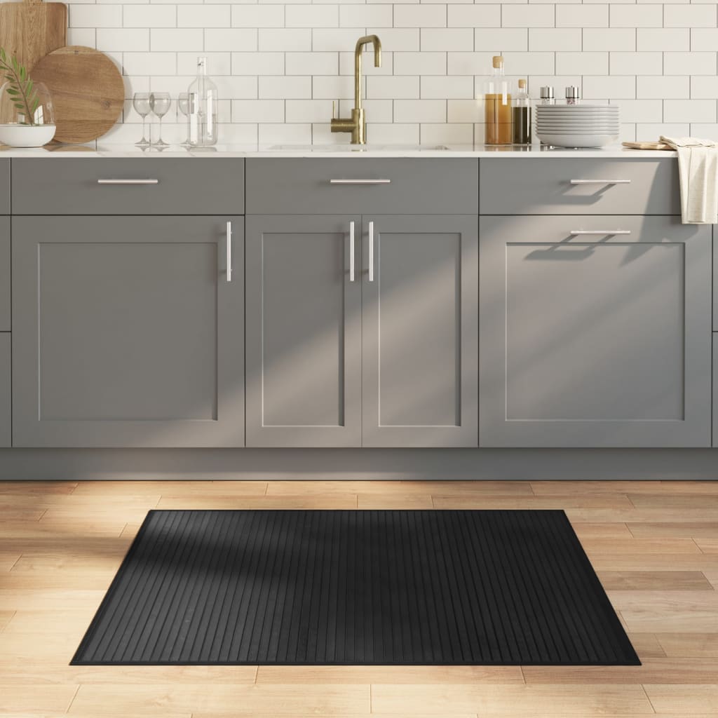 VidaXL Rechteckiger Teppich 80x100 cm Bambus schwarz