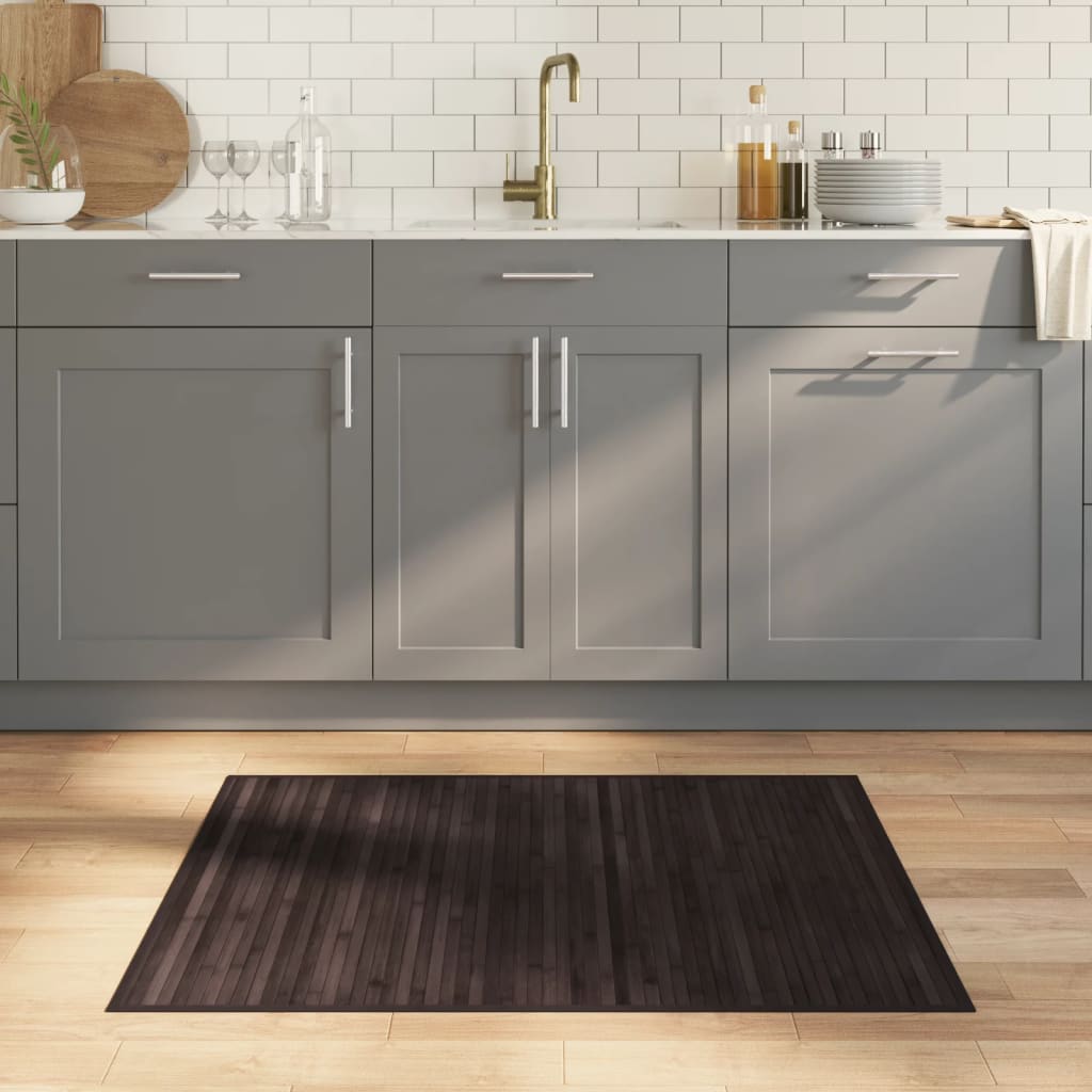 Vidaxx rechteckiger Teppich 80x100 cm Bambus dunkelbraun
