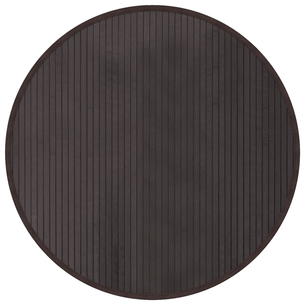 VidaXL Teppich rund 80 cm Bambus dunkelbraun