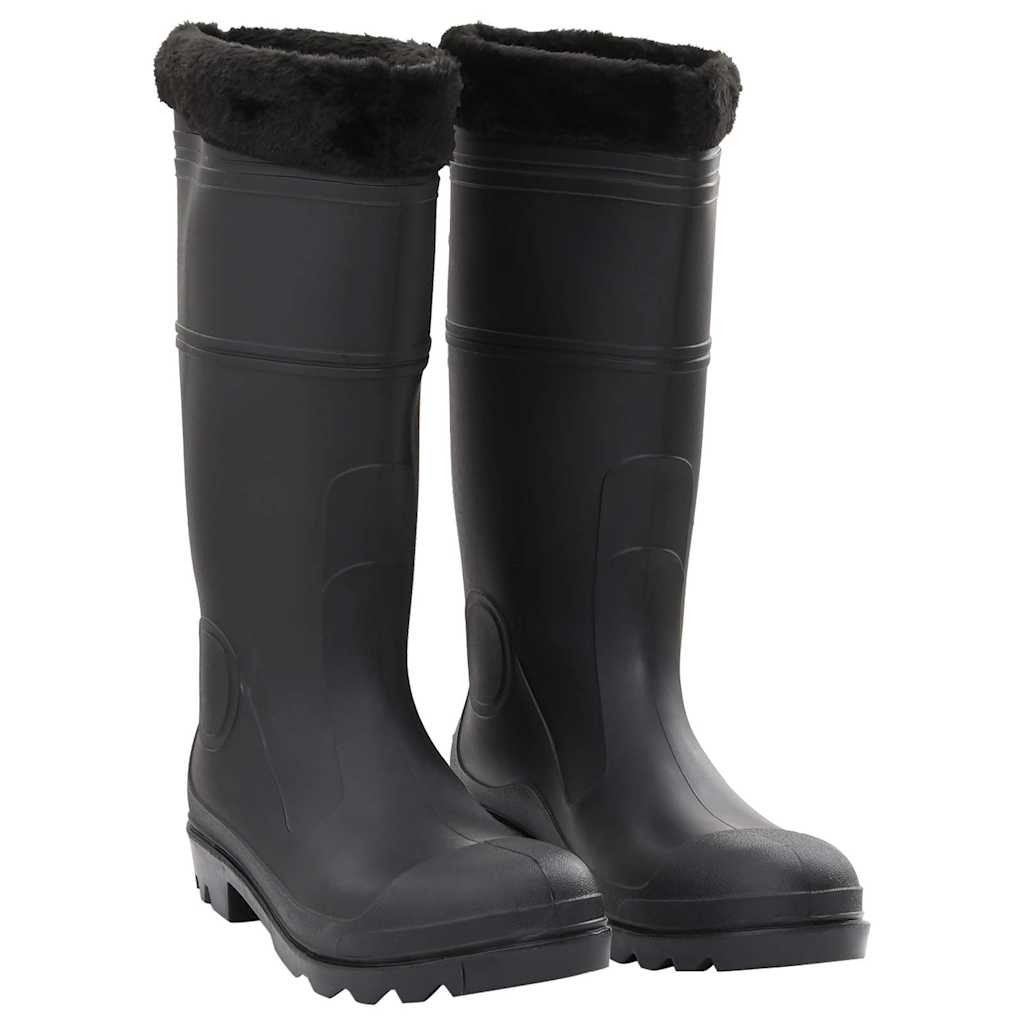 Vidaxl Regenstiefel mit abnehmbaren Socken Größe 46 PVC schwarz