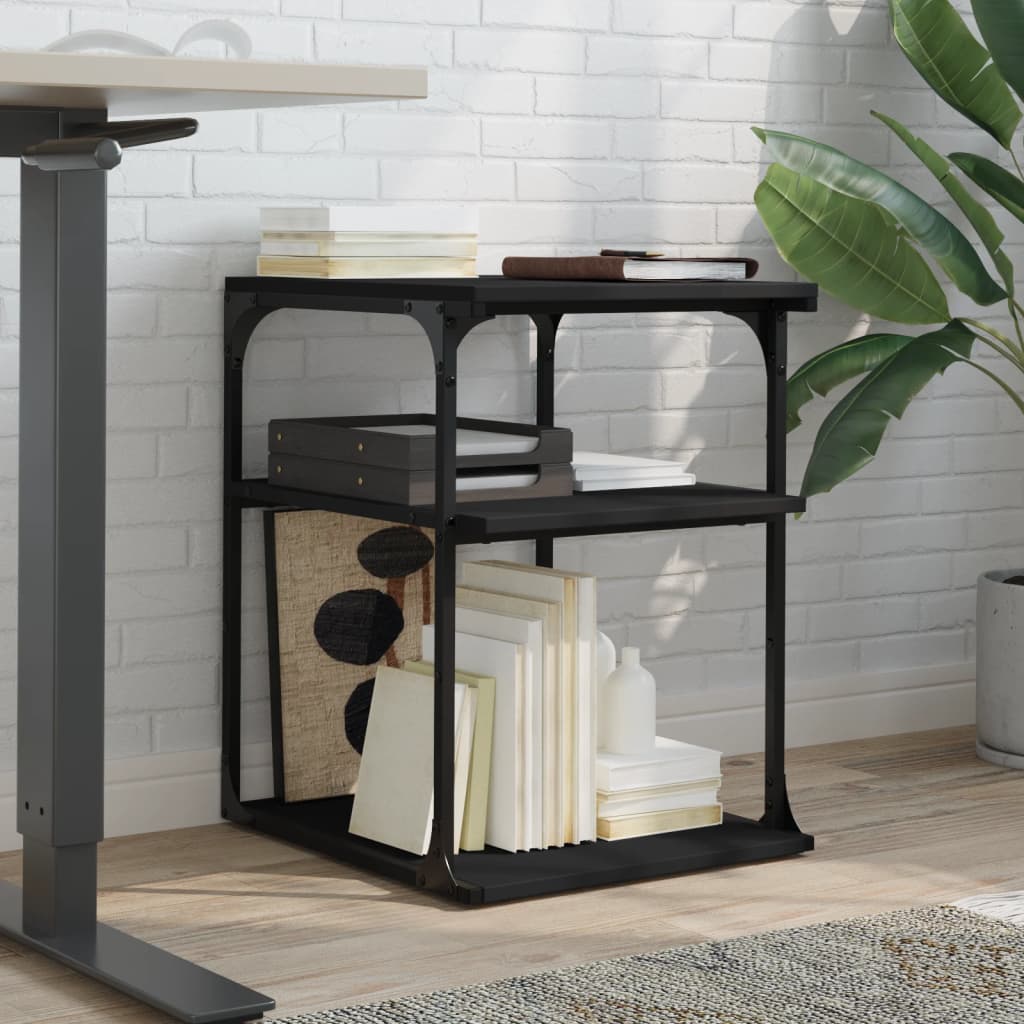 VidaXL Druckerschrank 3-lagig 43x48x64 cm verarbeitetes Holz schwarz