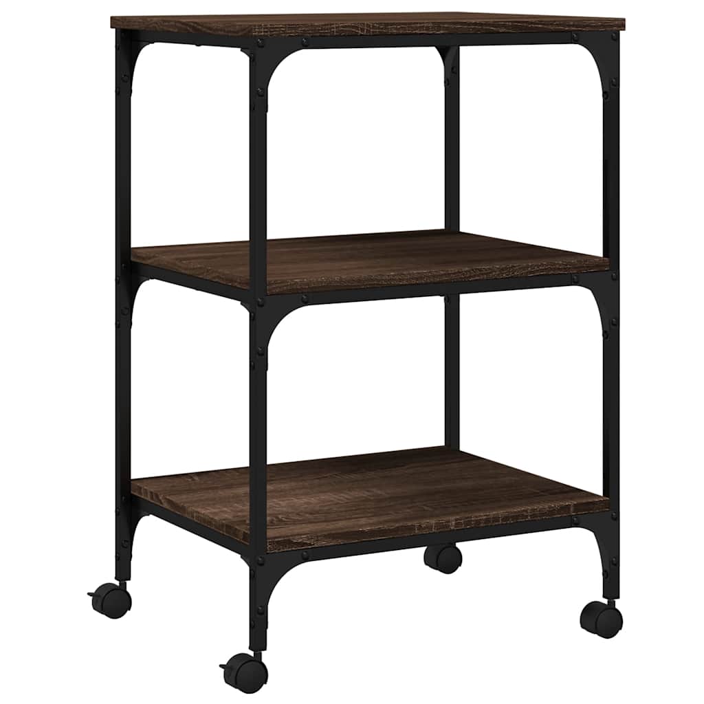 Vidaxx Druckerschrank 3-schichtig 50x41x75 cm lackiertes Holz Eiche braun