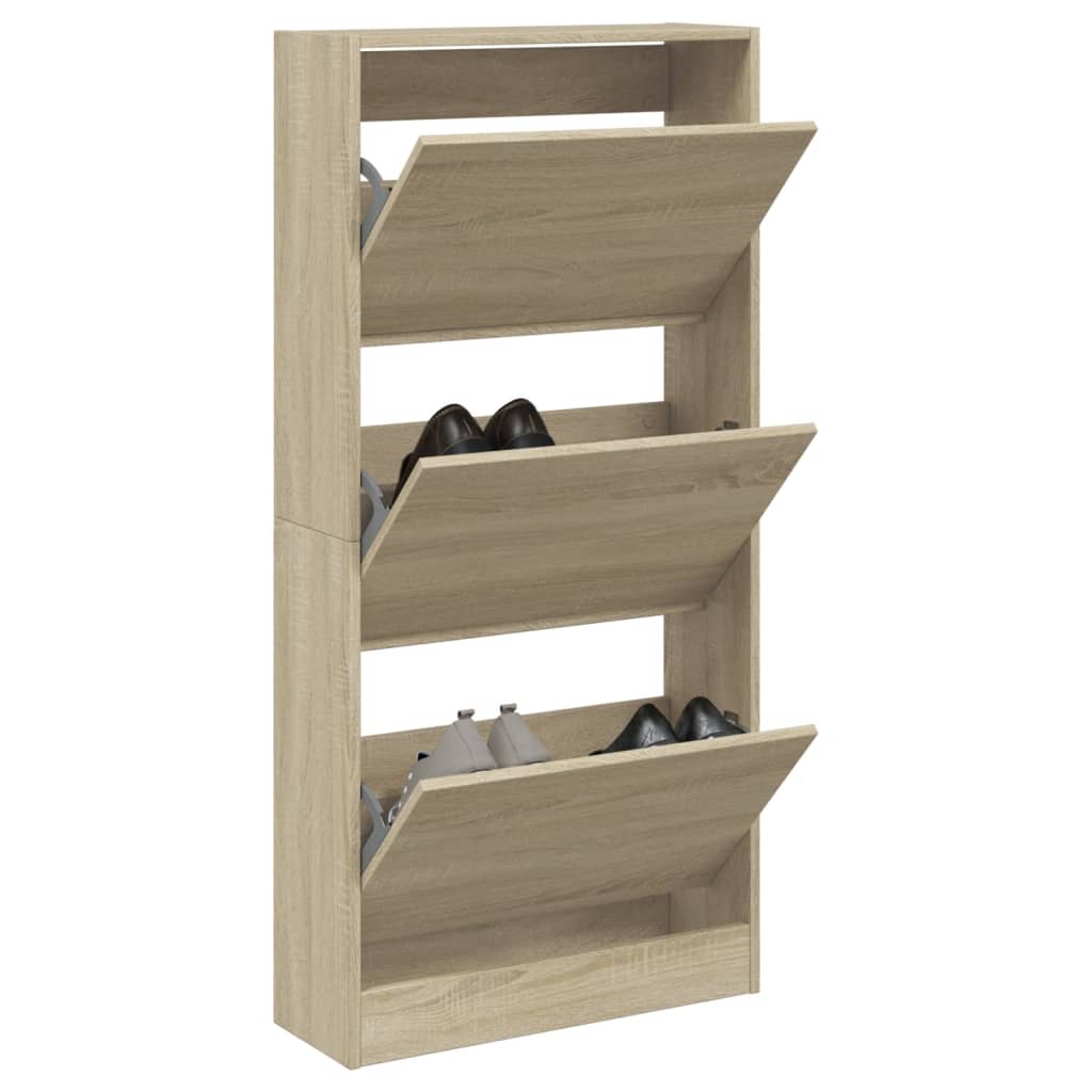 VidaXL Schuhschrank 60x21x125,5 cm Holzwerkstoff Sonoma-Eiche-farbig