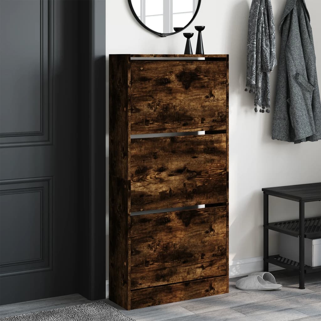 Vidaxx Schuhschrank 60x21x125,5 cm Holzwerkstoff, Räuchereiche