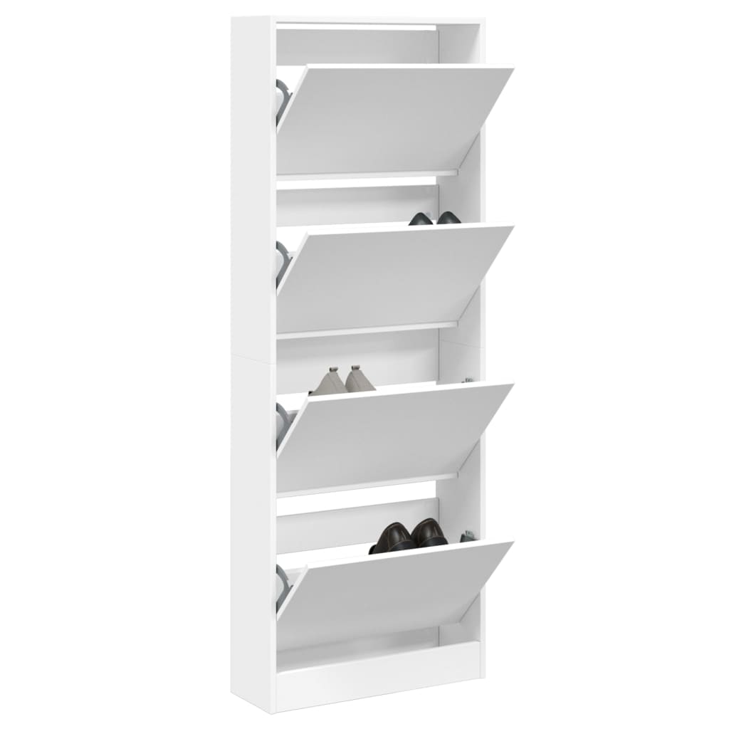VidaXL Schuhschrank 60x21x163,5 cm Holzwerkstoff weiß