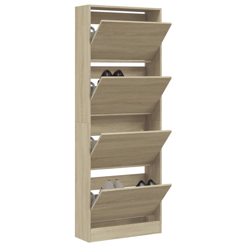 VidaXL Schuhschrank 60x21x163,5 cm Holzwerkstoff Sonoma-Eiche