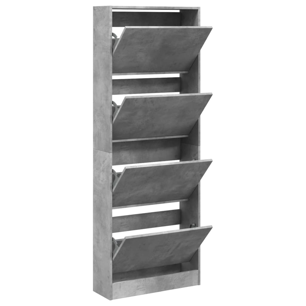 VidaXL Schuhschrank 60x21x163,5 cm Holzwerkstoff Betongrau