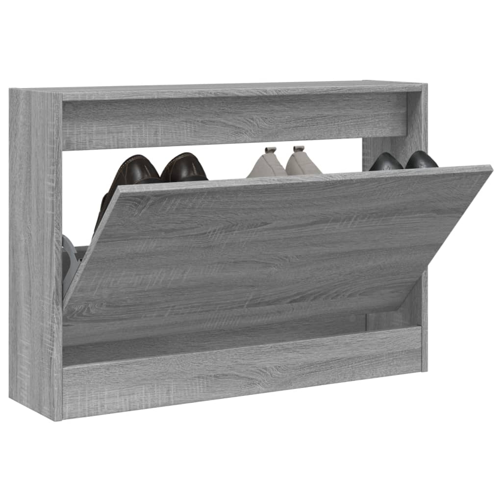 Vidaxx Schuhschrank 80x21x57 cm, Holzwerkstoff, Farbe Sonoma-Eiche grau