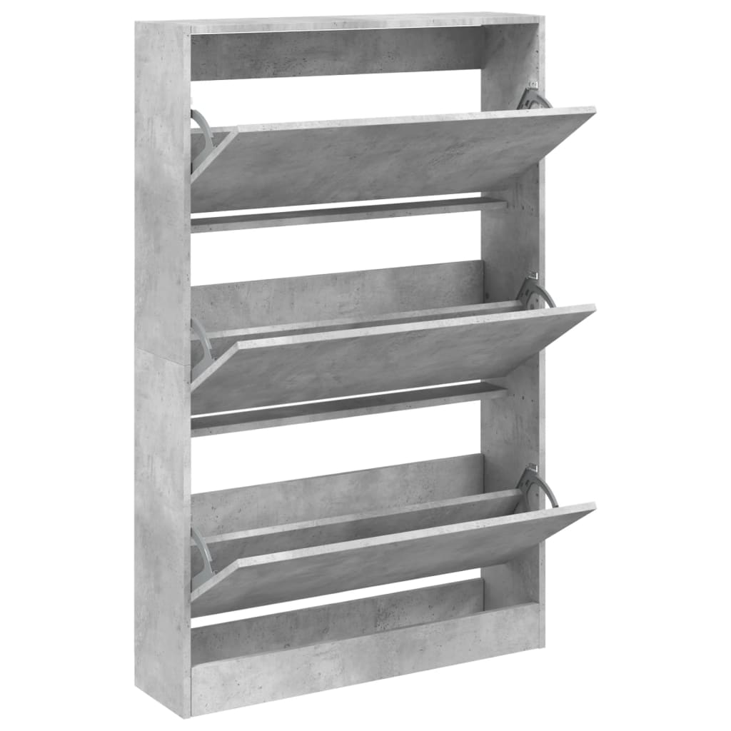 VidaXL Schuhschrank 80x21x125,5 cm Holzwerkstoff Betongrau