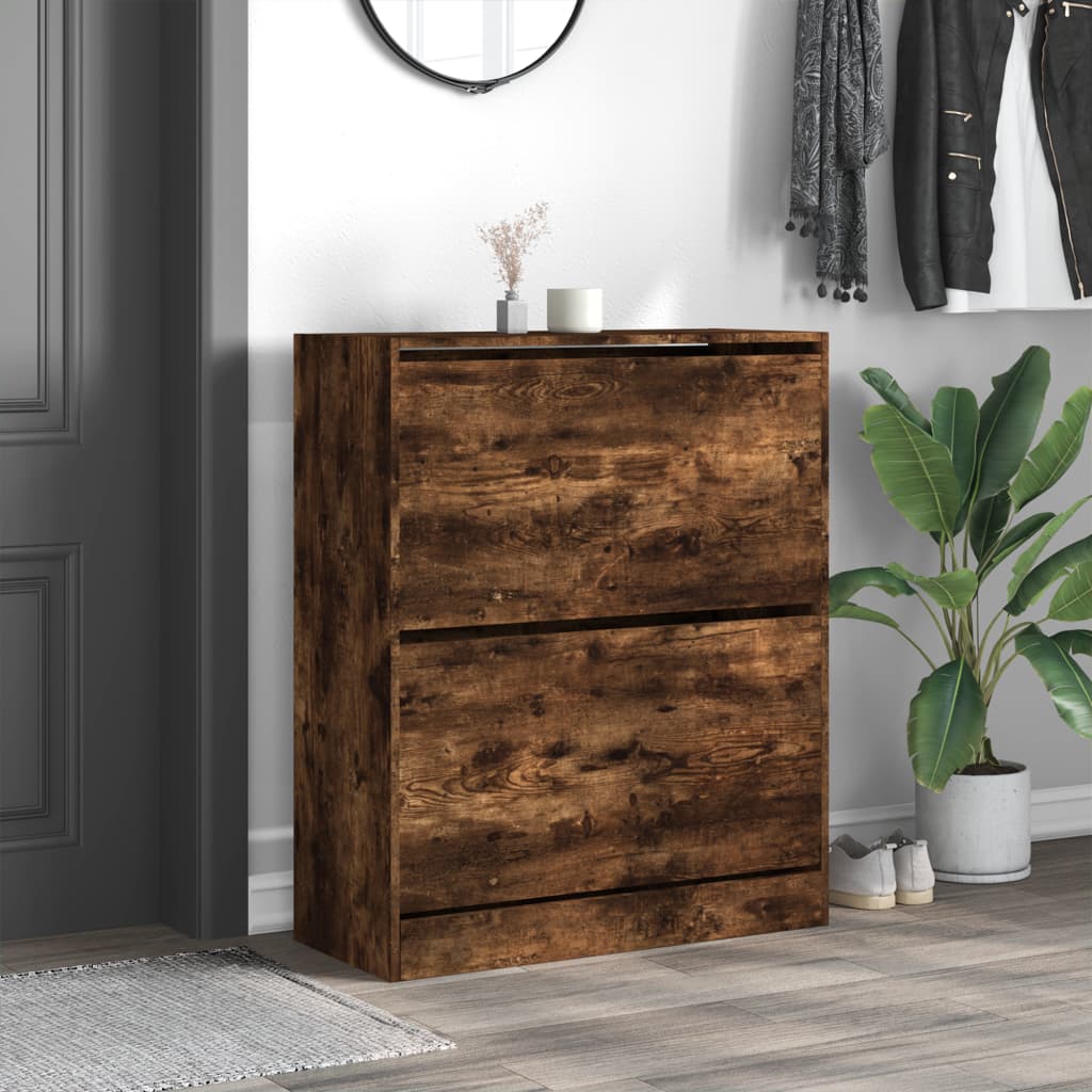 Vidaxx Schuhschrank 80x34x96,5 cm verarbeitetes Holz, geräucherte Eiche