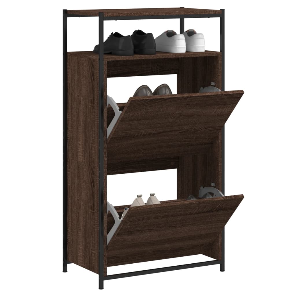 Vidaxx Schuhschrank 60x34x112 cm, fertige Holzfarbe, braune Eiche