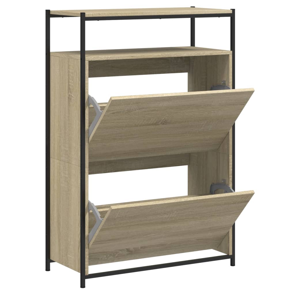 VidaXL Schuhschrank 75x34x112 cm Holzwerkstoff Sonoma-Eiche