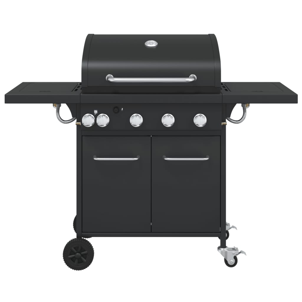 VidaXL Gasgrill mit 5 Brennern, pulverbeschichteter Stahl, schwarz