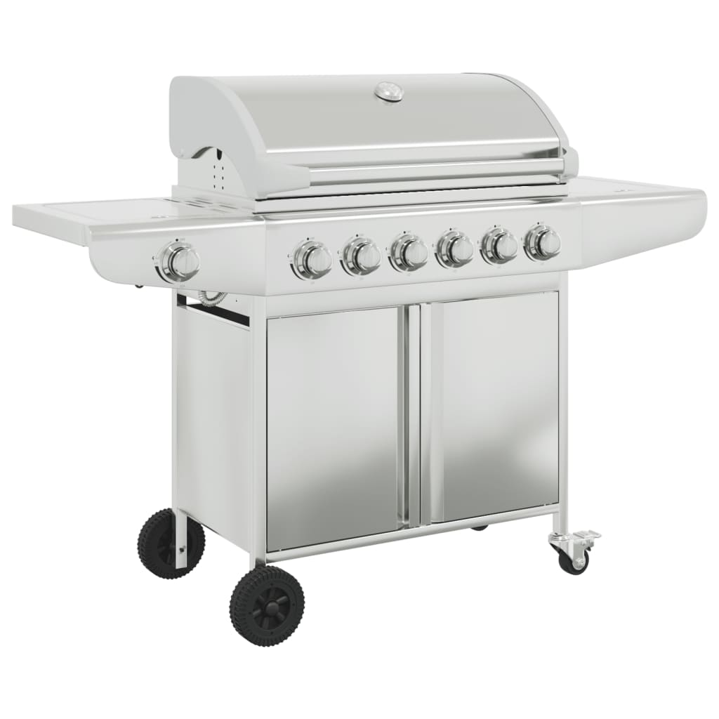 VidaXL Gasgrill mit 7 Brennern aus Edelstahl silberfarben