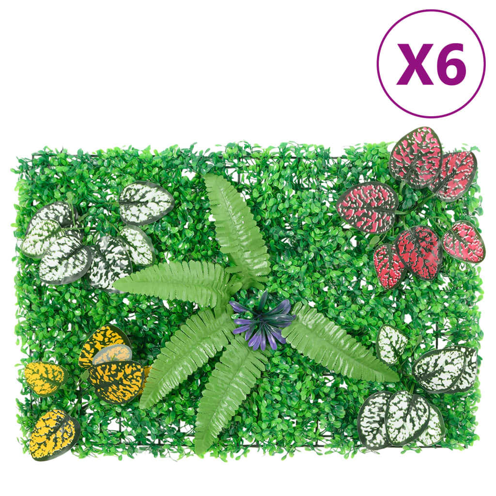 Vidaxxl Zaun mit Kunstpflanzen 6 Stück 40x60 cm grün