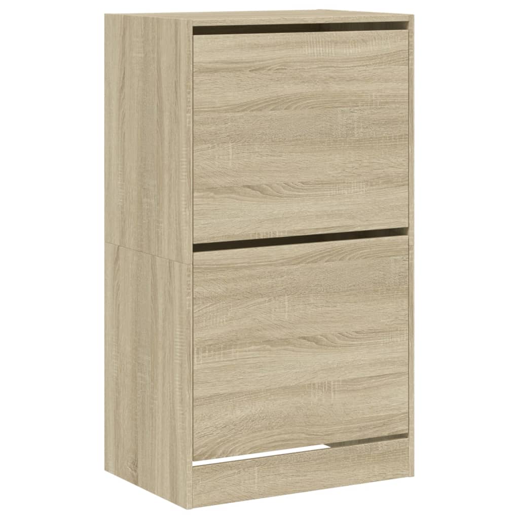 VidaXL Schuhschrank mit 2 klappbaren Schubladen 60x42x108 cm Sonoma-Eiche