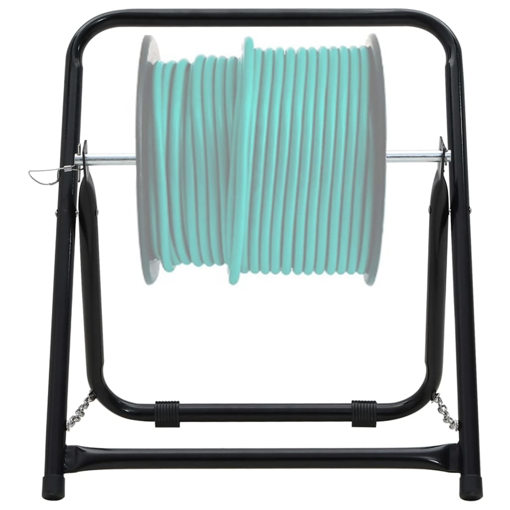 VidaXL Schlauchtrommelwagen 48 cm 45 kg pulverbeschichteter Stahl schwarz
