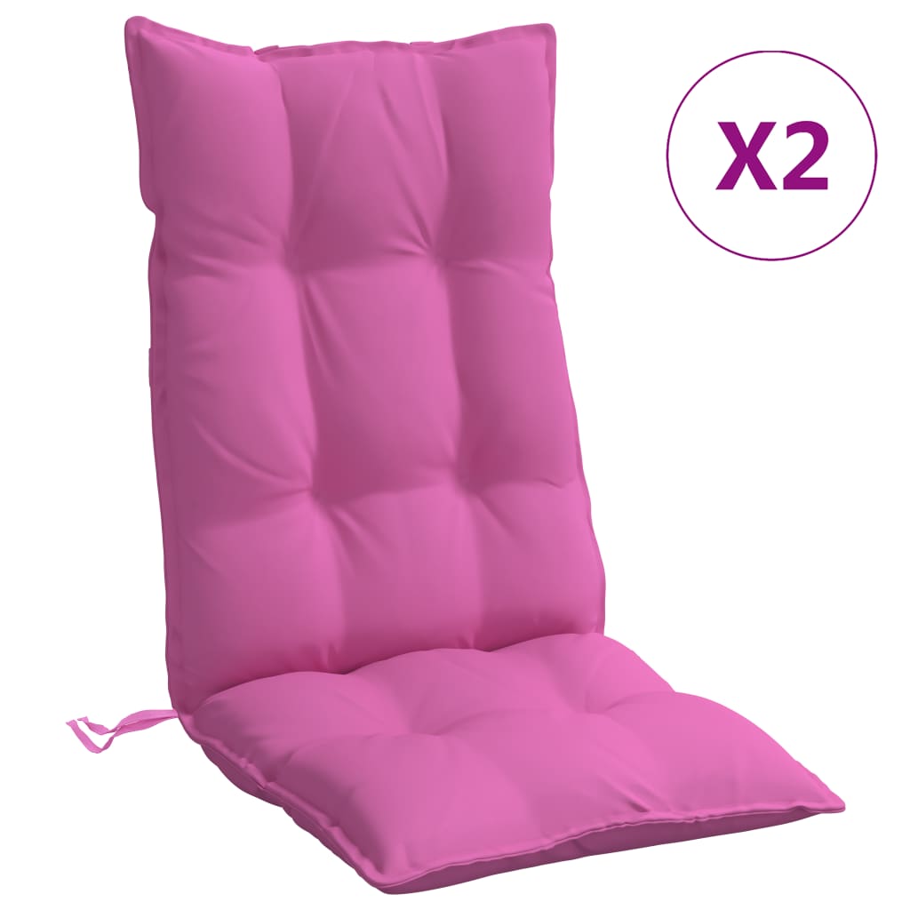 VidaXL Stuhlkissen 2 Stück Oxford-Stoff mit hoher Rückenlehne rosa