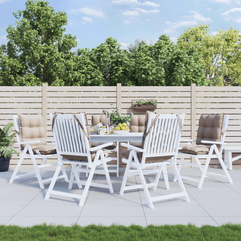 VidaXL Stuhlkissen 6 Stück Oxford-Stoff mit niedriger Rückenlehne, taupe