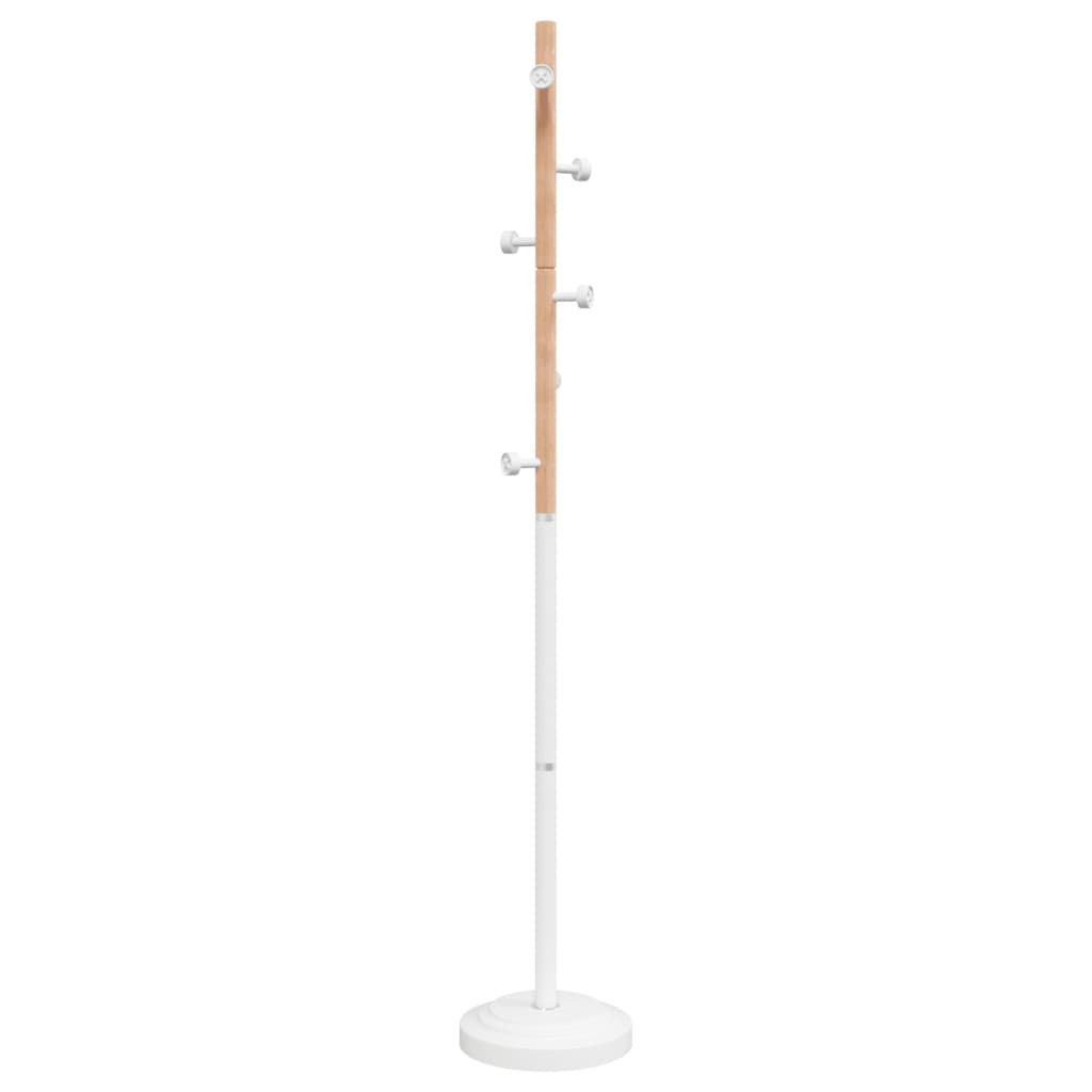 VidaXL Garderobenständer 177 cm pulverbeschichtetes Eisen weiß
