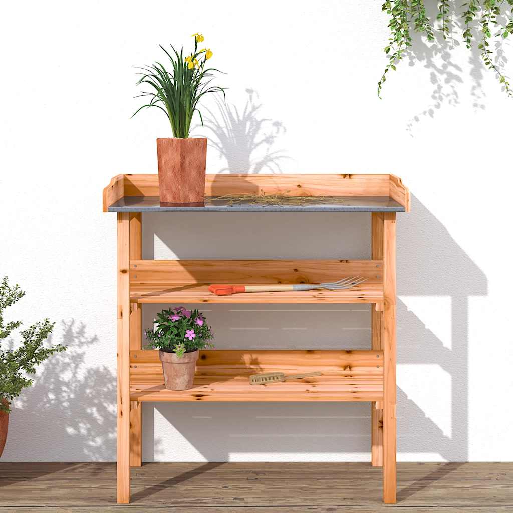 Vidaxx Pflanzentisch mit Regalen 78x38x82,5 cm braunes Kiefernholz