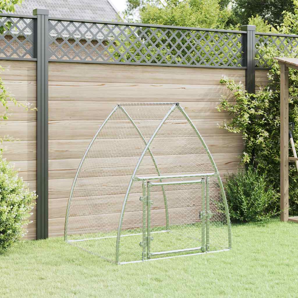 Vidaxx Hühnerstall 100x105x120 cm verzinkter Stahl silberfarben