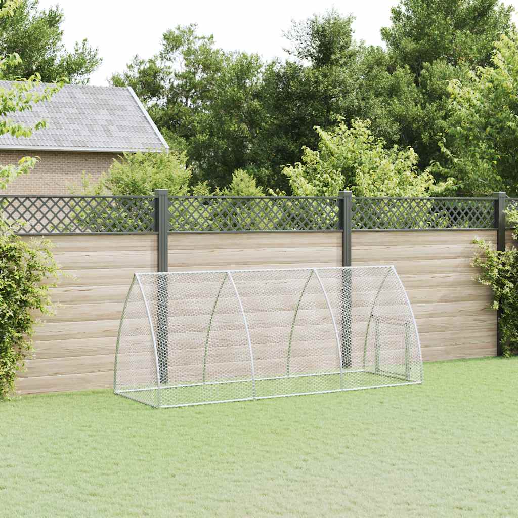 Vidaxx Hühnerstall 300x105x120 cm verzinkter Stahl silberfarben