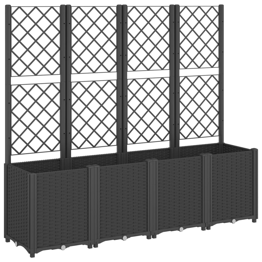 Vidaxx Pflanzgefäß mit Spalier 160x40x140 cm Polypropylen schwarz