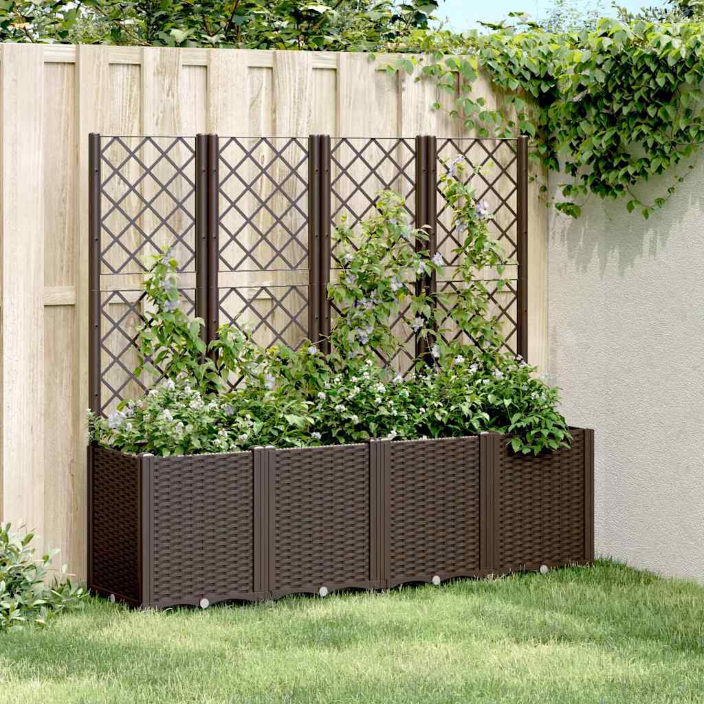 Vidaxx Pflanzgefäß mit Spalier 160x40x140 cm Polypropylen braun