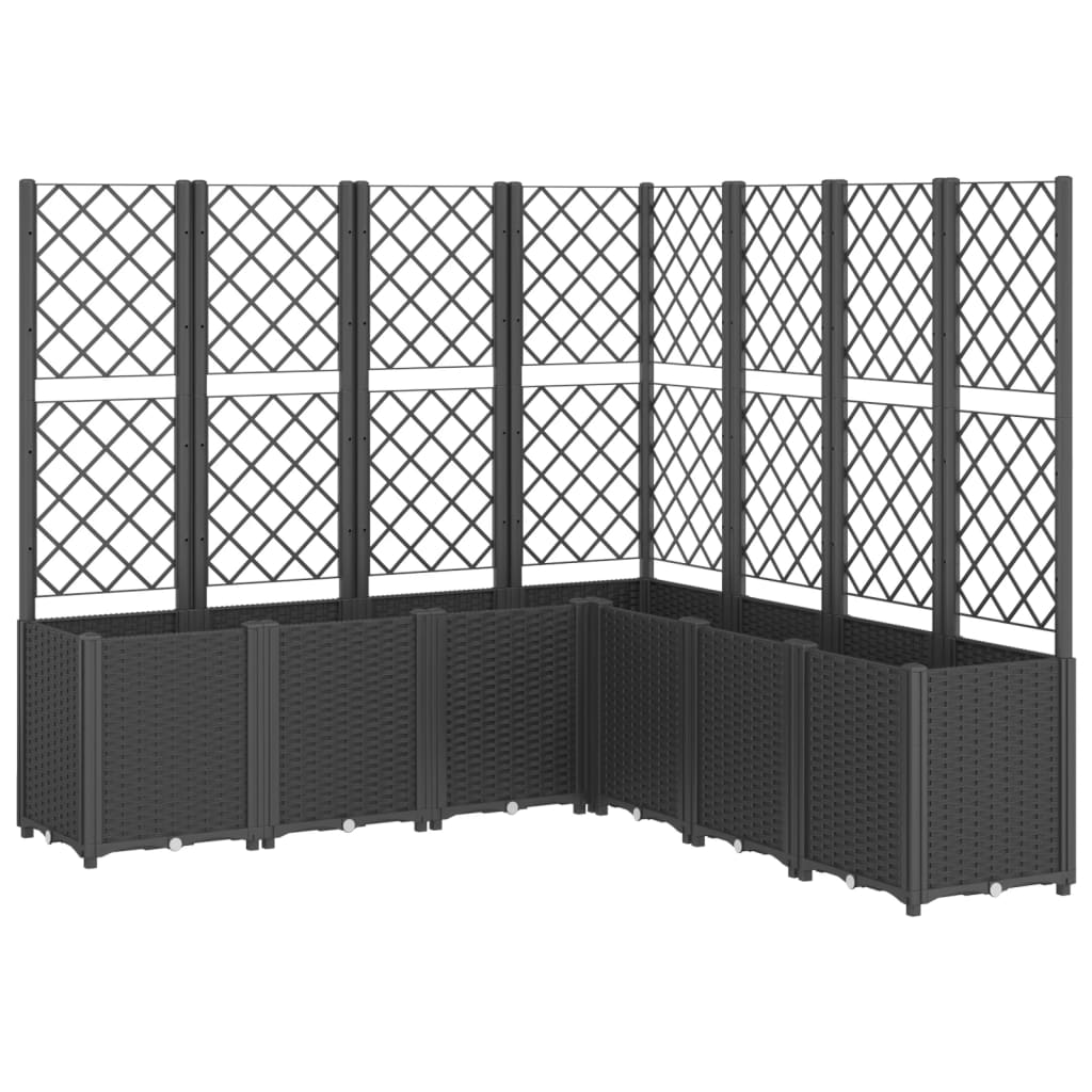 VidaXL Pflanzgefäß mit Spalier 160x160x140 cm Polypropylen schwarz