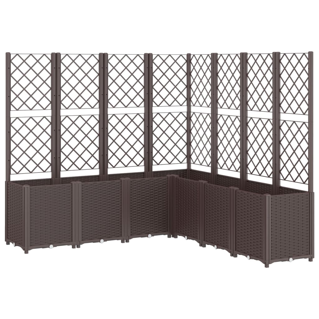 VidaXL Pflanzgefäß mit Spalier 160x160x140 cm Polypropylen braun