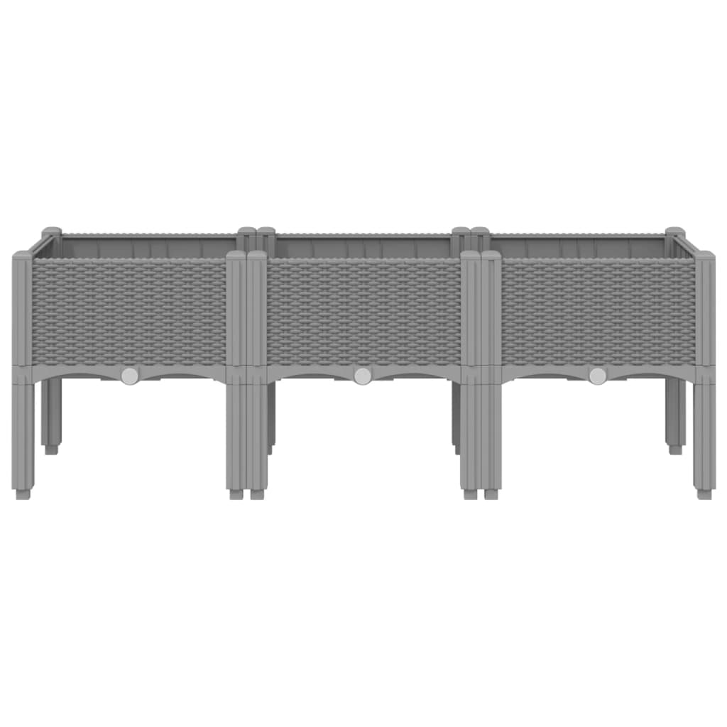 Vidaxx Pflanzgefäß mit Beinen 120x40x42 cm Polypropylen hellgrau